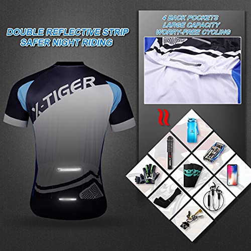 X-TIGER Hombres de Bicicleta con 5D Gel Acolchado MTB Ciclismo Tirantes Culotte Pantalones Cortos Culotes (#2, XL(CN)=L(EU))