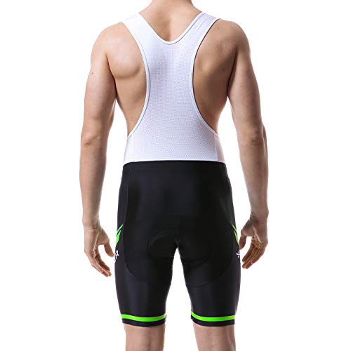 X-TIGER Hombres Ropa Interior de Bicicleta con 5D Gel Acolchado MTB Ciclismo Pantalones Cortos-Negro (Verde Culotte Pantalones, L)