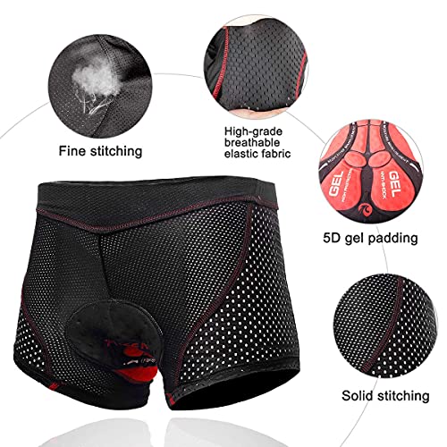 X-TIGER Hombres Ropa Interior de Bicicleta con 9D Gel Acolchado MTB Boxer Ciclismo Pantalones Cortos