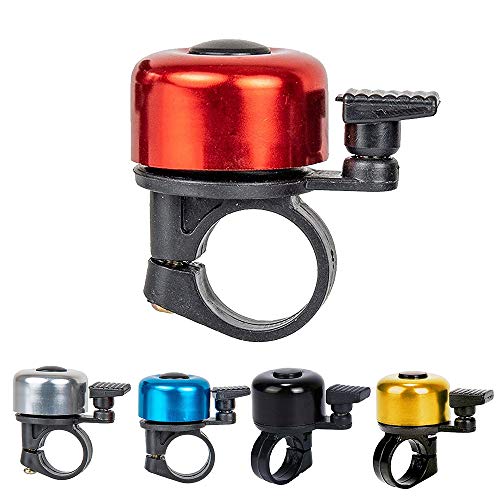 XAEIOW Timbre para bicicleta, mini timbre de bicicleta, para niños, para bicicleta de carretera, bicicleta de montaña, bicicleta infantil, juego de 2 unidades, 22 mm de diámetro (1 azul, 1 rojo)