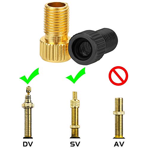 XCOZU 4 Piezas Adaptador Válvula Bicicleta, Adaptador de Válvula Presta de Latón para Schrader, con Junto Tórica para Inflar los Neumáticos de la Bicicleta con un Inflador Compresor de Aire
