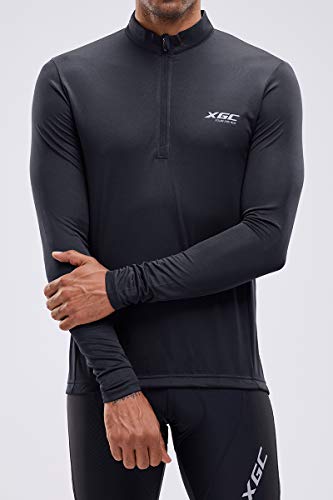 XGC Maillot de ciclismo de manga corta y manga larga para hombre, con elástico, transpirable, de secado rápido