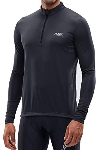 XGC Maillot de ciclismo de manga corta y manga larga para hombre, con elástico, transpirable, de secado rápido