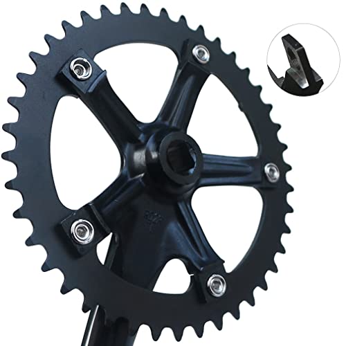 XHEEB Juego De Bielas MTB.Manivela De Bicicleta De MontañA No Integrada Manivela De Bicicleta De Carretera con PiñóN 130BCD PiñóN Positivo Y Negativo Negro 170 Mm/Plata 165 Mm