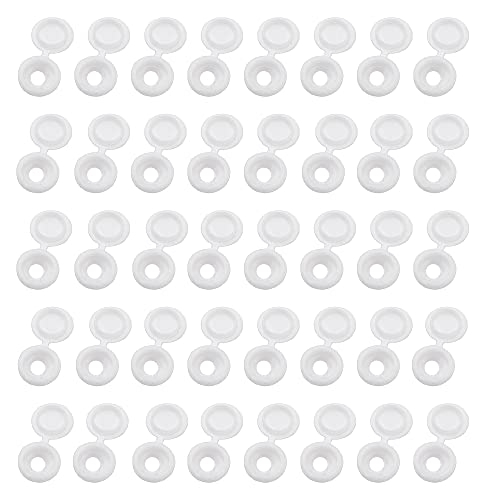 XHNFCU 150 Piezas Cubierta de Tornillo de Plástico Tapa de Tornillo, para Decoración de Muebles, Pared, Armario(Blanco)