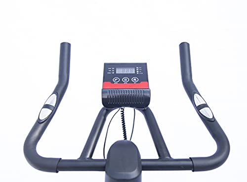 XTREM MAKER Bicicleta Spinning Estática de Fitness XBIKE PLUS con Pantalla LCD, Asiento y Sillín Ajustables. Silenciosa, Resistencia Regulable. Volante Inercia 16 kg, Soporte Móvil y Tableta