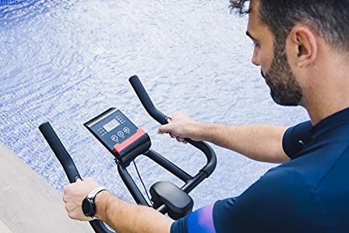 XTREM MAKER Bicicleta Spinning Estática de Fitness XBIKE PLUS con Pantalla LCD, Asiento y Sillín Ajustables. Silenciosa, Resistencia Regulable. Volante Inercia 16 kg, Soporte Móvil y Tableta