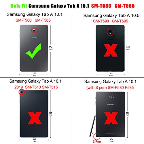 Xuanbeier Funda Compatible con Samsung Galaxy Tab A 10.1 SM-T580 T585 (Tab A6) con Soporte Función Auto-Sueño/Estela,Cubo