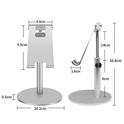 XUBX Soporte Móvil Mesa, Soporte Tablet/Móvil, Aleación de Aluminio Soporte para Tabletas Teléfono Ajustable, Altura Ángulo Ajustable, Universal Soporte para Tablet Teléfono 3.5-12.9 Inches Devices