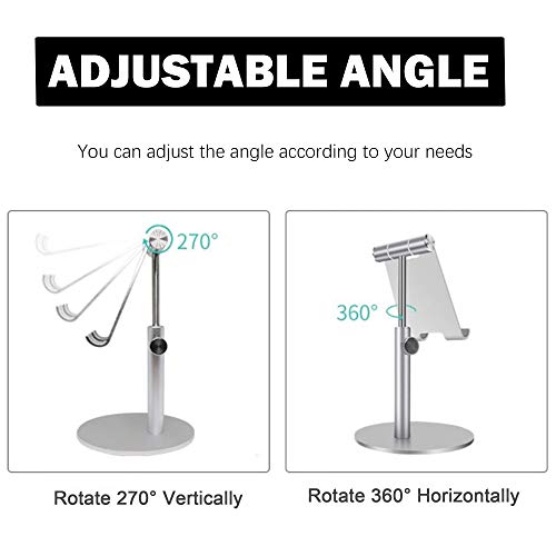 XUBX Soporte Móvil Mesa, Soporte Tablet/Móvil, Aleación de Aluminio Soporte para Tabletas Teléfono Ajustable, Altura Ángulo Ajustable, Universal Soporte para Tablet Teléfono 3.5-12.9 Inches Devices