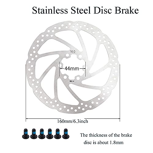 XUJINGJIE Frenos de Disco para Bicicletas Kit Freno Hidraulicos MTB Delantero y Trasero con Rotor de Disco Flotante 160mm,B