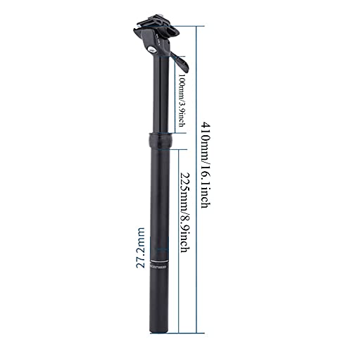 XUJINGJIE Tija Telescópica Tija de Sillín MTB de Bicicleta de Aleación de Aluminio con Viaje de 100mm Tija de Sillín de Bicicleta Ajustable Manual, 27,2/28,6/30/30,4/30,8/31,6/33,9X410mm,30.4