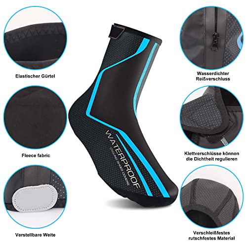 XUKOOM Cubrezapatos de Invierno para Bicicleta,Cálido Cubrezapatos Impermeables,para Bicicleta de Carreras,MTB,para Bicicleta de Ciclismo al Aire Libre (XL)