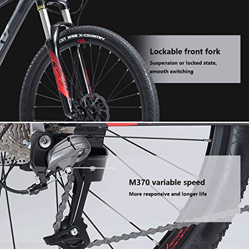 XXL Bicicleta de Montaña, 26/27.5 Pulgadas Marco de Aluminio Bikes MTB Doble Freno Disco Bicicleta de Carretera, 27 Velocidades, para Hombres y Mujeres Unisex