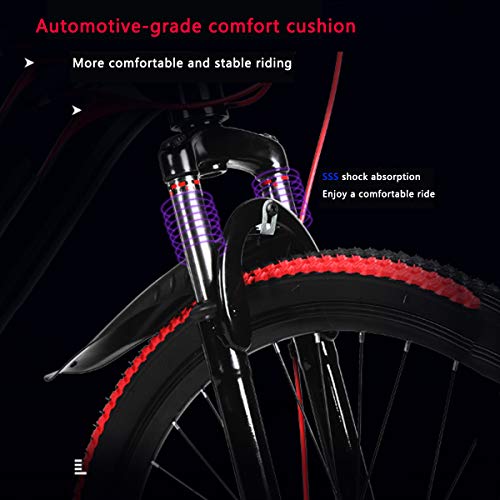 XXXSUNNY Bicicletas de montaña para Hombre de 26 Pulgadas, Bicicletas con Frenos de Disco, Bicicletas de montaña Profesionales ultraligeras Cuadro Fuerte aleación Aluminio,27/White~Red,Carbon Steel