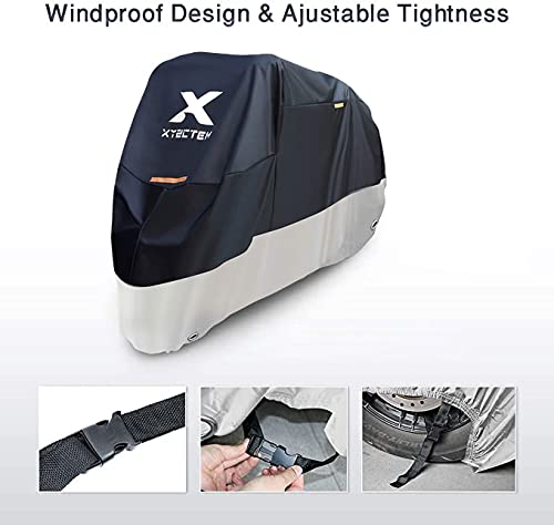 XYZCTEM Funda para Motos, Cubierta de Motocicleta de Tela Oxford Impermeable Resistente para Protección al Aire Libre de Todas Las Estaciones (265 x 105 x 125 cm)