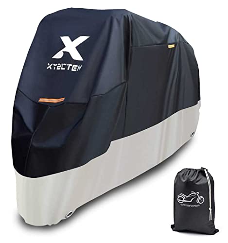 XYZCTEM Funda para Motos, Cubierta de Motocicleta de Tela Oxford Impermeable Resistente para Protección al Aire Libre de Todas Las Estaciones (265 x 105 x 125 cm)