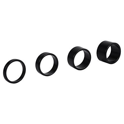 Yagosodee 4pcs/Set 5mm/10mm/15mm/20mm Auricular Espaciador Bicicleta Frente Tallo Tenedor Arandela (Negro)