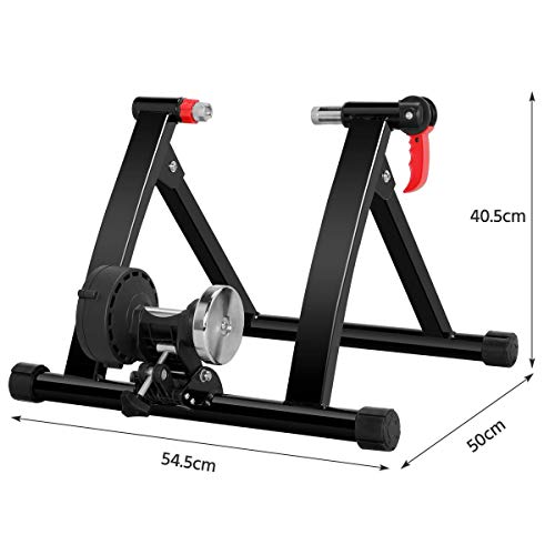 Yaheetech Rodillo Entrenamiento de Bicicleta 26 a 29 Pulgadas y 700C Rodillo Magnetico de Acero para Bici con 6 Niveles de Resistencia por Cable