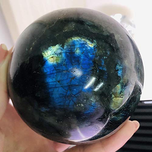 YANGB Piedra calmante 200-1000g Labradorita Natural Orbe de Cristal Esfera de Piedras Preciosas Bola Reiki Curación (Size : 400-500g)