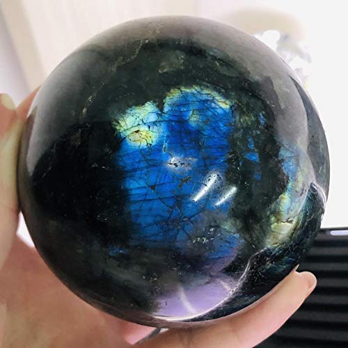 YANGB Piedra calmante 200-1000g Labradorita Natural Orbe de Cristal Esfera de Piedras Preciosas Bola Reiki Curación (Size : 400-500g)