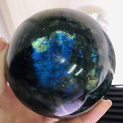 YANGB Piedra calmante 200-1000g Labradorita Natural Orbe de Cristal Esfera de Piedras Preciosas Bola Reiki Curación (Size : 400-500g)