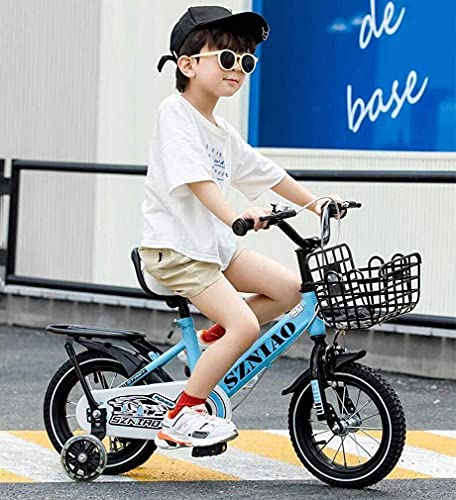 YANGHONG-Bicicleta de montaña deportiva- Bicicletas de montaña para niños con ruedas de entrenamiento, 14 "Chicos niñas Freestyle Bicyclefor 2-10 años con asiento trasero y canasta, bicicleta para niñ