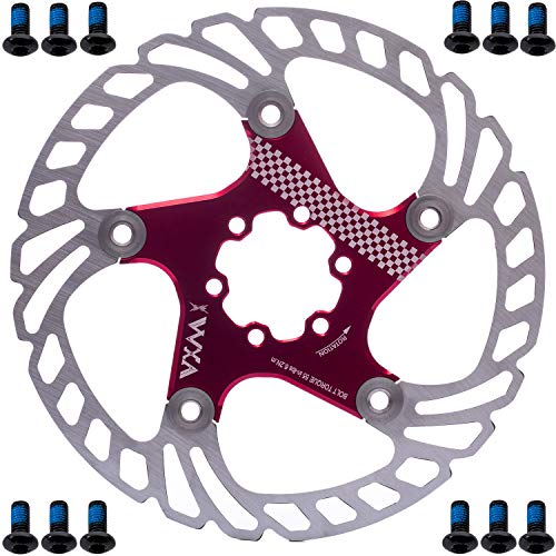 YBEKI Disco de Freno Bicicleta 140mm 160mm 180mm 203mm Rotores para Bicicletas con 12 Pernos para Picicleta de Carretera Bicicleta de Montaña Bicicleta Flotante Disco de Freno (rojo, 160mm)