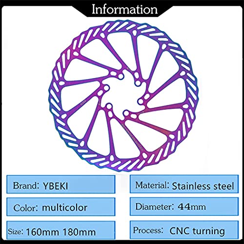 YBEKI Disco de Freno Bicicleta 160mm 180mm color Rotores para Bicicletas con 12 Pernos para Picicleta de Carretera Bicicleta de Montaña Bicicleta Disco de Freno