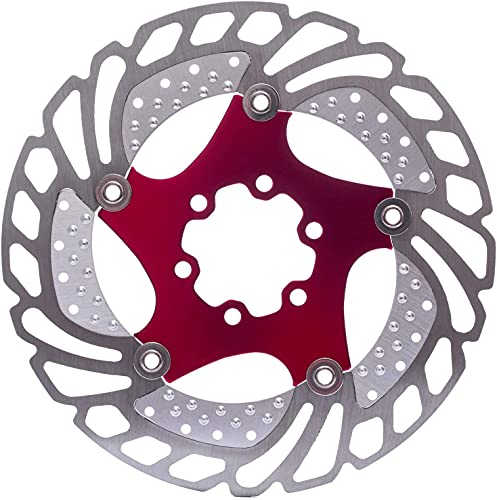 YBEKI Freno Disco Rotores Bicicleta 140mm 160mm 180mm 203mm Bicicleta Freno Disco para Bicicleta de Carretera, Bicicleta de Montaña, MTB, BMX (rojo, 160mm)