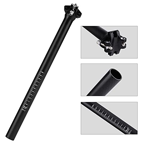 YCDGYCASI Fibra de carbono 27.2 mm * 350 mm Bike Seat Post Negro para Mountain Road City Bike SeatPost