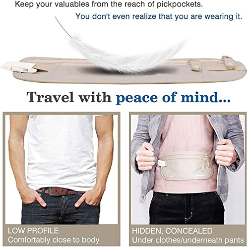 YCJK Bolsa Bola DE Viaje Invisible Paquetes de la Cintura for el Pasaporte Bolsa de cinturón de cinturón Oculto Seguridad Cartera Regalo Bolsa de Viaje Paquete de Pecho Money Bolsa de Cintura (Color: