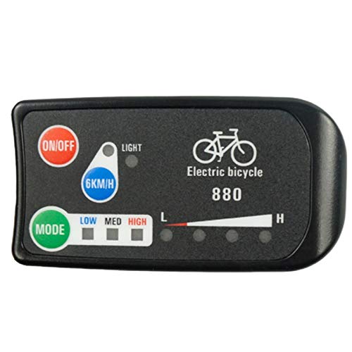 YEAJION Pantalla eléctrica para bicicleta eléctrica 24 V, 36 V, 48 V, panel de control ligero, pantalla LCD, LED880, controlador impermeable para KT