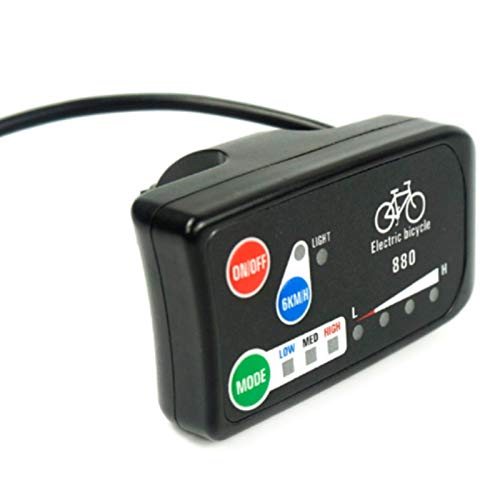 YEAJION Pantalla eléctrica para bicicleta eléctrica 24 V, 36 V, 48 V, panel de control ligero, pantalla LCD, LED880, controlador impermeable para KT