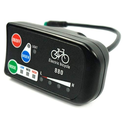 YEAJION Pantalla eléctrica para bicicleta eléctrica 24 V, 36 V, 48 V, panel de control ligero, pantalla LCD, LED880, controlador impermeable para KT