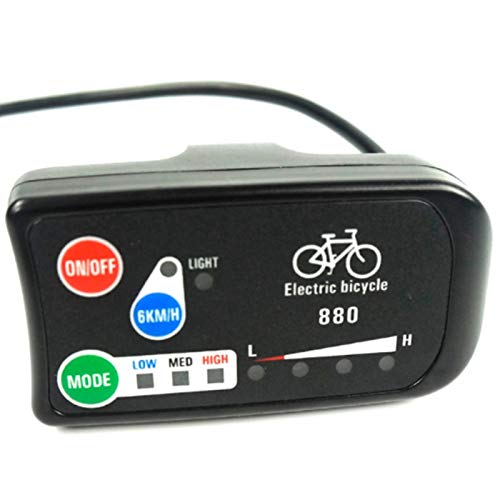 YEAJION Pantalla eléctrica para bicicleta eléctrica 24 V, 36 V, 48 V, panel de control ligero, pantalla LCD, LED880, controlador impermeable para KT