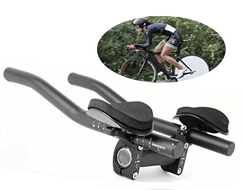 Yeemg TT Manejar la Manilla Aerobarras de Resto de Bicicleta para Triatlón Contrarreloj Descanso de Bicicleta y Bicicleta de Carretera Aleación de Aluminio Versión Mejorada (Negro)