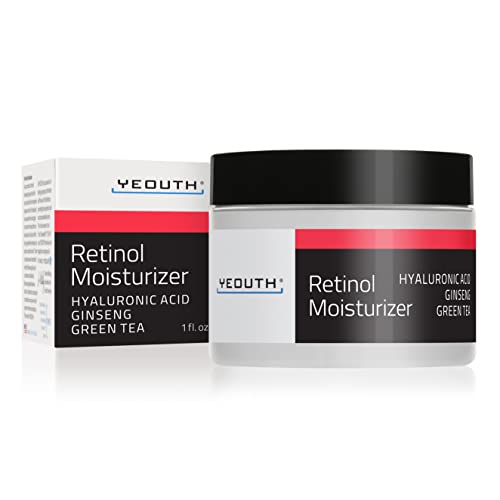 YEOUTH Retinol Cream Hidratante 2.5% para Rostro con Ácido Hialurónico (1 ounce)