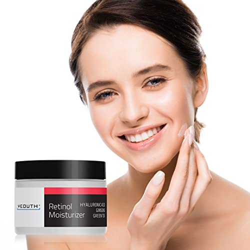 YEOUTH Retinol Cream Hidratante 2.5% para Rostro con Ácido Hialurónico (1 ounce)