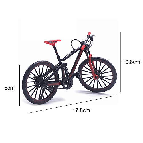 YHUS Dedo bicicleta mini juguete de aleación dedos bicicleta de montaña modelo Ornamentos, bicicleta de metal, modelo 1:10, Toy Desk Craft Collection bola modelo Bike Gadgets (rojo)