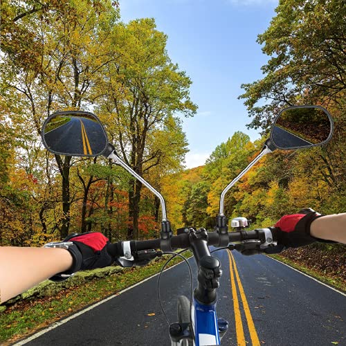 Yizhet Espejos Retrovisor de Bicicleta, 1 par 360° Adjustable Espejos Retrovisor para Bicicleta Convexo Espejo Retrovisor Bicicleta para Bicicleta de Montaña Carretera, Silla Electrico Patinete