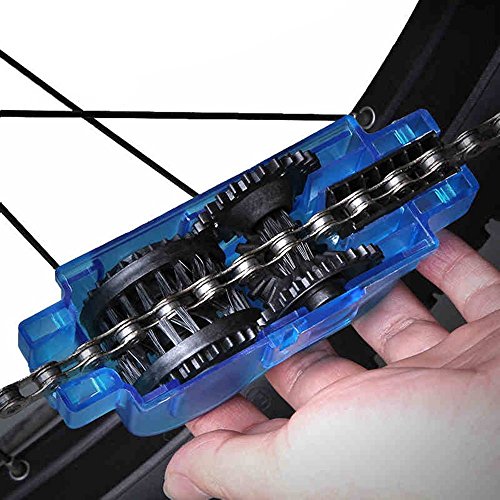 Yizhet Limpiador de Cadena de Bicicleta, Kit de Cepillo de Limpieza de Bicicletas, 3 Pcs Bici Herramienta de Limpieza Rápido para Cadena, Plato, Manivela, Neumático de Todos los Tipos de Bici