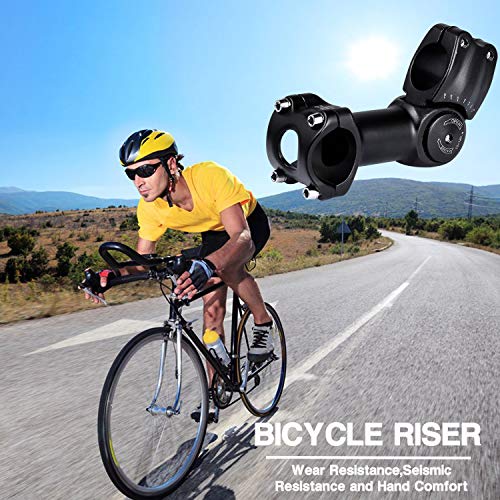 Yizhet Vástago de Manillar para Bicicletas, 0±60° Potencia Ajustable para 25,4mm Manillar, Elevador de Manillar Bici/Potencia Elevador hasta 90mm para Bicicleta de Montaña Carretera MTB BMX Ciclismo
