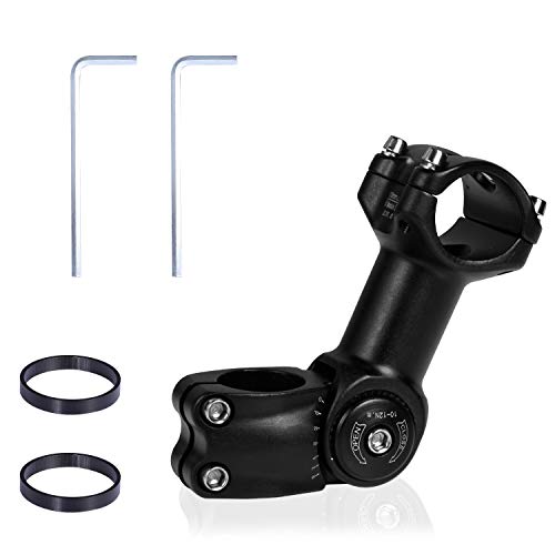 Yizhet Vástago de Manillar para Bicicletas, 0±60° Potencia Ajustable para 31,8mm Manillar, Elevador de Manillar Bici/Potencia Elevador hasta 90mm para Bicicleta de Montaña Carretera MTB BMX Ciclismo