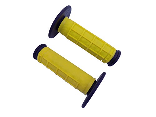 YJS Puños Manillar Agarraderas para Moto Motocicleta Antideslizante Agarre Bicicleta de Montaña Bicicleta Universal ATV Suzuki Yamaha Honda 7/8"(22mm) Handlebar Grips (Amarillo/Negr)