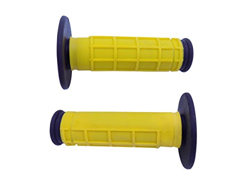 YJS Puños Manillar Agarraderas para Moto Motocicleta Antideslizante Agarre Bicicleta de Montaña Bicicleta Universal ATV Suzuki Yamaha Honda 7/8"(22mm) Handlebar Grips (Amarillo/Negr)