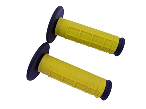 YJS Puños Manillar Agarraderas para Moto Motocicleta Antideslizante Agarre Bicicleta de Montaña Bicicleta Universal ATV Suzuki Yamaha Honda 7/8"(22mm) Handlebar Grips (Amarillo/Negr)