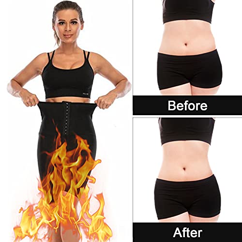 YMIFEEY Pantalones Sauna Mujer Corto Pantalón de Sudoración Cintura Alta Nanotecnología Leggins Reductores Adelgazantes Pantalon Mallas Fitness Push Up para Deporte Running Yoga, XXL/3XL