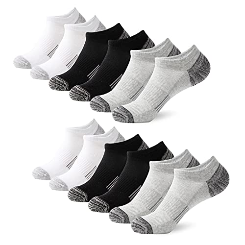 YOJOOM Calcetines Hombre Mujer - 6 Pares Calcetines Deporte Tobillero Corto Atlético , Acolchados Antiampolla Transpirable para Correr Ciclismo Senderismo Trail Mtb (Mixto *6, 41-46)