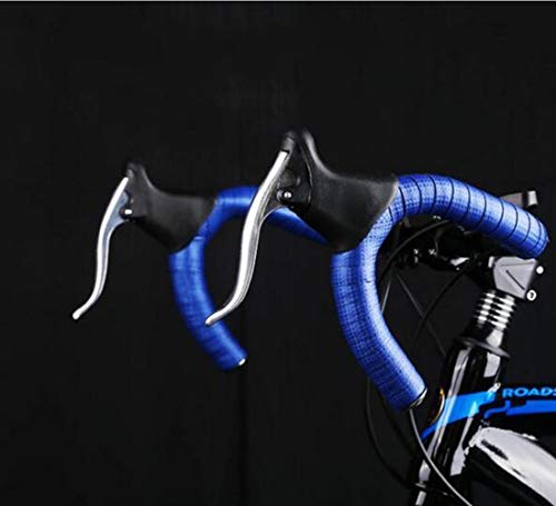 Yongbest Cinta de Manillar de Bicicleta,2 Piezas Bicicleta de Carretera con Cinta con 2 Tapones de Barra para Bicicleta de Montaña (Azul)